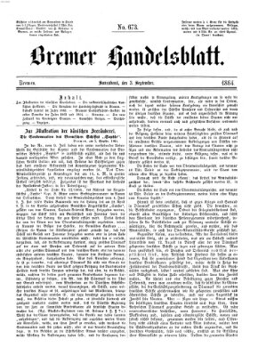 Bremer Handelsblatt Samstag 3. September 1864