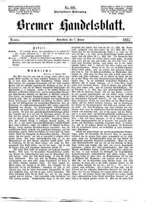 Bremer Handelsblatt Samstag 7. Januar 1865