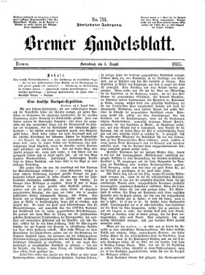 Bremer Handelsblatt Samstag 5. August 1865