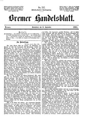 Bremer Handelsblatt Samstag 16. September 1865