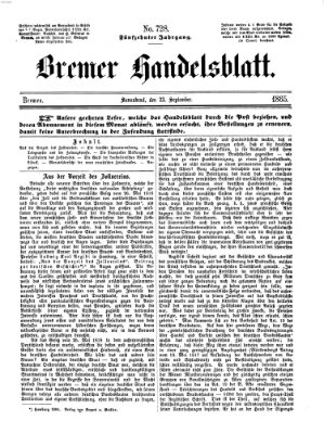 Bremer Handelsblatt Samstag 23. September 1865