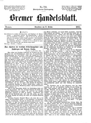 Bremer Handelsblatt Samstag 21. Oktober 1865