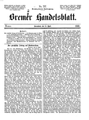 Bremer Handelsblatt Samstag 14. April 1866