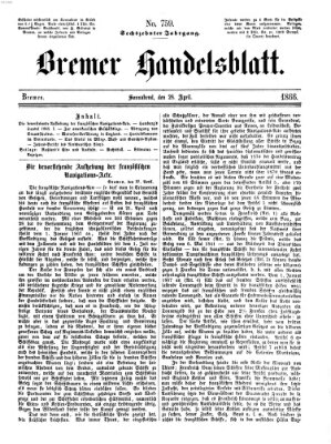 Bremer Handelsblatt Samstag 28. April 1866