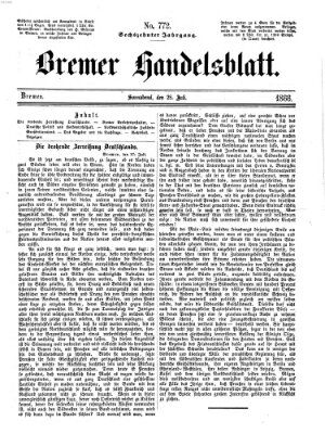 Bremer Handelsblatt Samstag 28. Juli 1866