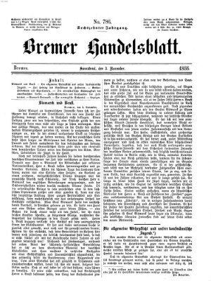 Bremer Handelsblatt Samstag 3. November 1866