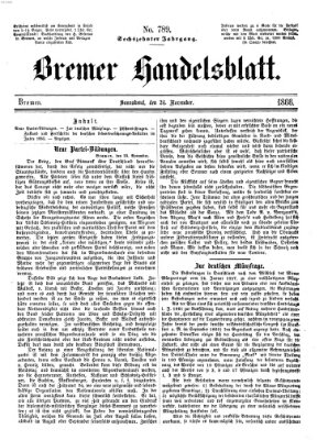 Bremer Handelsblatt Samstag 24. November 1866