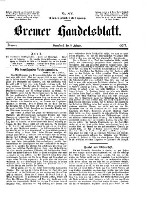 Bremer Handelsblatt Samstag 9. Februar 1867