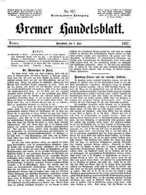 Bremer Handelsblatt Samstag 8. Juni 1867