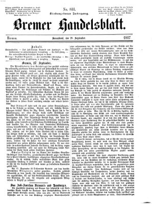 Bremer Handelsblatt Samstag 28. September 1867