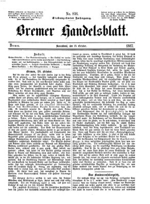 Bremer Handelsblatt Samstag 19. Oktober 1867