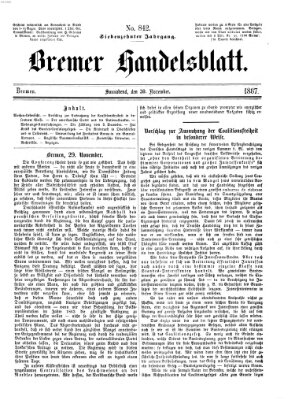 Bremer Handelsblatt Samstag 30. November 1867