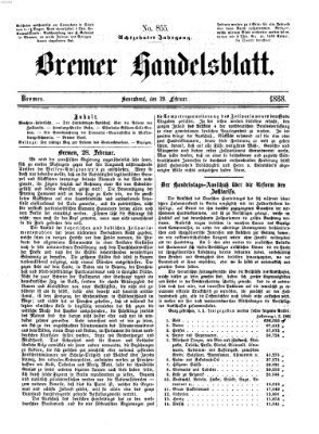 Bremer Handelsblatt Samstag 29. Februar 1868