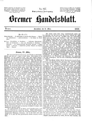 Bremer Handelsblatt Samstag 14. März 1868