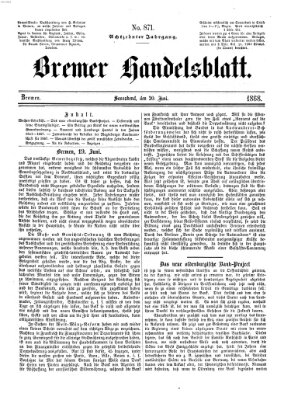 Bremer Handelsblatt Samstag 20. Juni 1868