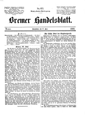 Bremer Handelsblatt Samstag 27. Juni 1868