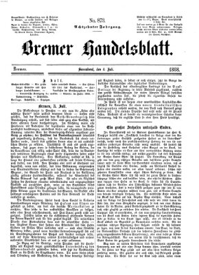 Bremer Handelsblatt Samstag 4. Juli 1868