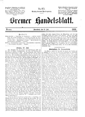 Bremer Handelsblatt Samstag 18. Juli 1868