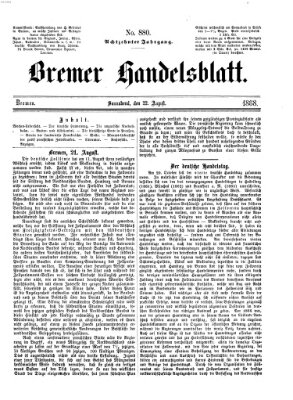 Bremer Handelsblatt Samstag 22. August 1868