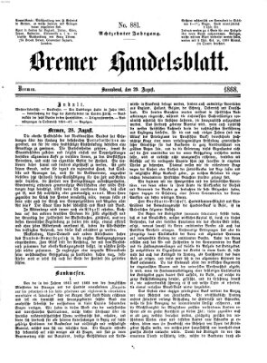 Bremer Handelsblatt Samstag 29. August 1868