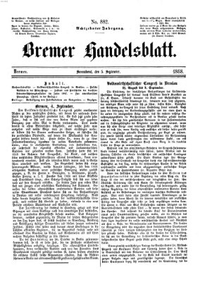 Bremer Handelsblatt Samstag 5. September 1868