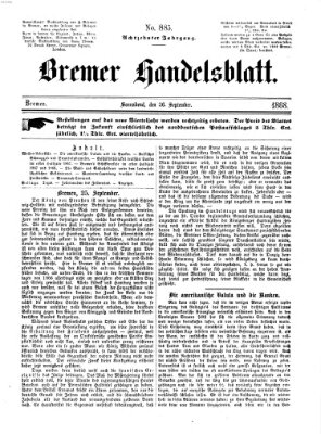 Bremer Handelsblatt Samstag 26. September 1868