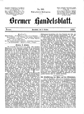 Bremer Handelsblatt Samstag 3. Oktober 1868