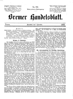 Bremer Handelsblatt Samstag 7. November 1868