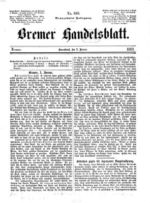 Bremer Handelsblatt Samstag 2. Januar 1869