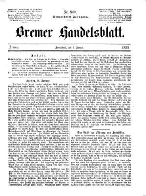 Bremer Handelsblatt Samstag 9. Januar 1869