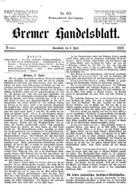 Bremer Handelsblatt Samstag 3. April 1869