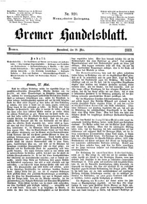 Bremer Handelsblatt Samstag 29. Mai 1869