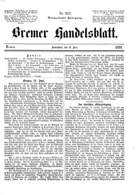 Bremer Handelsblatt Samstag 12. Juni 1869