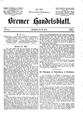 Bremer Handelsblatt Samstag 26. Juni 1869