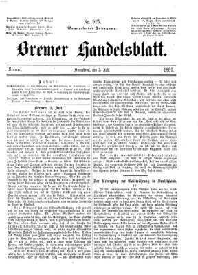 Bremer Handelsblatt Samstag 3. Juli 1869