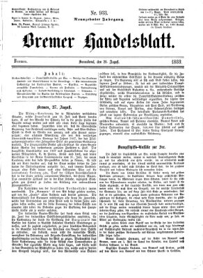 Bremer Handelsblatt Samstag 28. August 1869