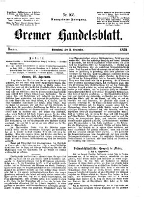 Bremer Handelsblatt Samstag 11. September 1869