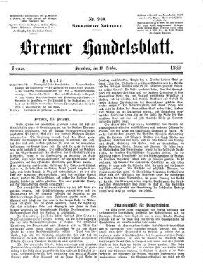 Bremer Handelsblatt Samstag 16. Oktober 1869