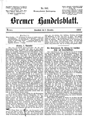 Bremer Handelsblatt Samstag 6. November 1869