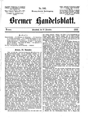 Bremer Handelsblatt Samstag 27. November 1869