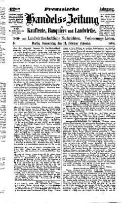 Preußische Handelszeitung Donnerstag 13. Februar 1868