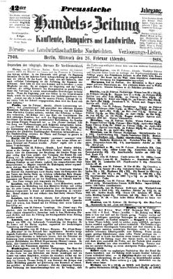 Preußische Handelszeitung Mittwoch 26. Februar 1868