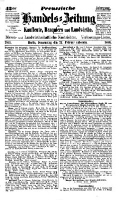 Preußische Handelszeitung Donnerstag 27. Februar 1868