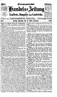 Preußische Handelszeitung Dienstag 17. März 1868