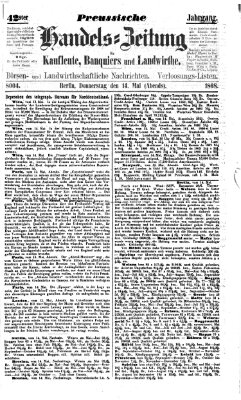 Preußische Handelszeitung Donnerstag 14. Mai 1868