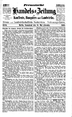 Preußische Handelszeitung Samstag 16. Mai 1868