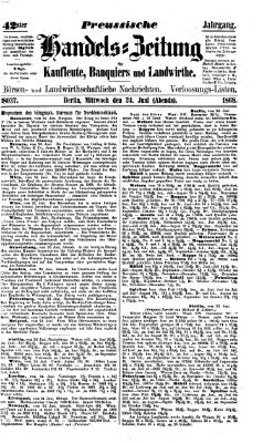 Preußische Handelszeitung Mittwoch 24. Juni 1868