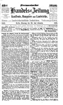 Preußische Handelszeitung Dienstag 30. Juni 1868