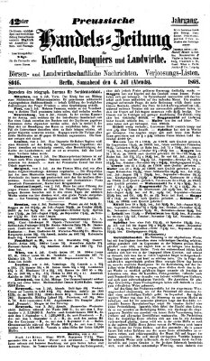 Preußische Handelszeitung Samstag 4. Juli 1868