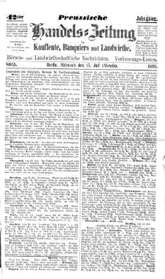 Preußische Handelszeitung Mittwoch 15. Juli 1868